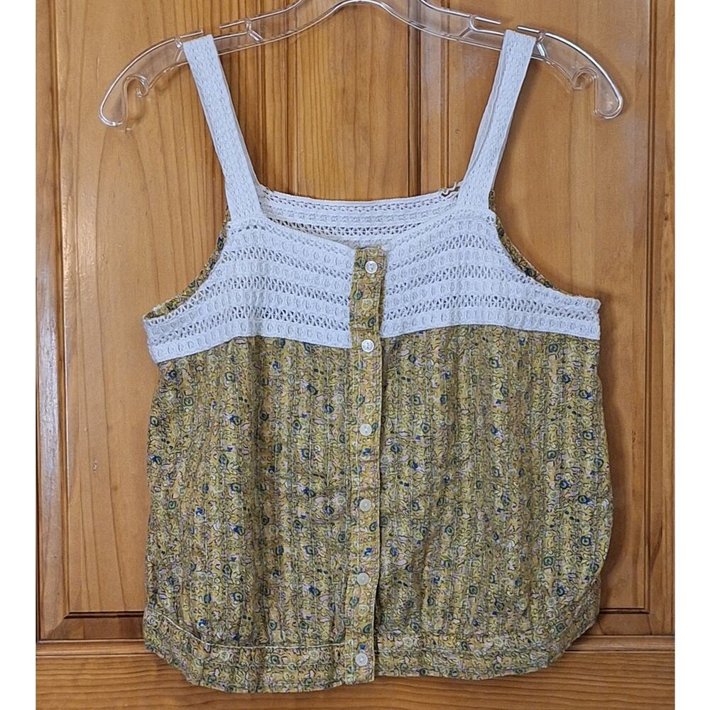 Universal Thread Tank Top Women's Large Bohemian Floral Crochet Hippie Summer